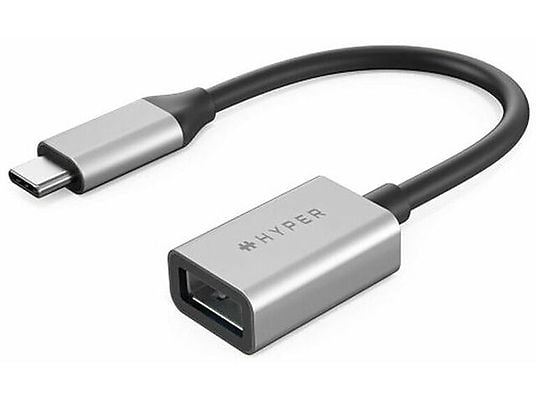 Adaptador USB - Hyper Drive, USB-C a USB-A, 10 Gbit/s, Plata