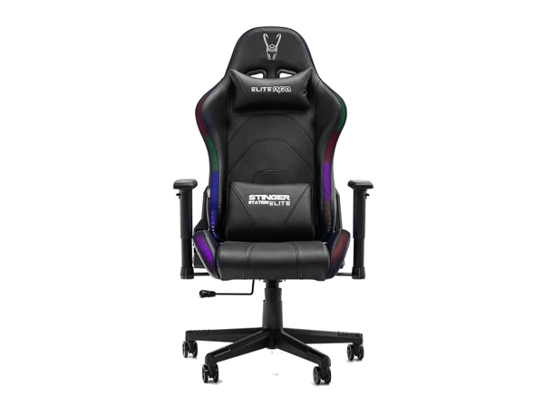 Silla gaming -  Woxter, Reposabrazos 2D, LED, Hasta 150 kg, Azul/Negro