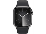 Apple Watch Series 9 (2023), GPS+CELL, 41 mm, Gesto de doble toque, Caja de acero inoxidable grafito, Correa deportiva medianoche, Talla M/L
