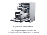 Lavavajillas integrable - Haier XI1C3TB2FB I-Pro Shine Series 4, 11 Servicios, 8 Programas, 44.8 cm, Tercera bandeja, Sin Panelar