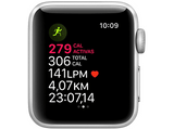 Apple Watch Series 3 GPS, 38 mm, Caja de Aluminio Plata, Correa Deportiva, Blanco