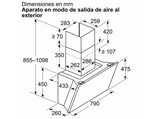 Campana decorativa - Bosch DWK81AN60, Serie 6, 4 velocidades, 432 m³/h, Home Connect, Conexión Placa - Campana, 79 cm, Cristal negro