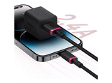 Cable USB - Baseus Dura, Lightning - USB, 100 cm, 2.4A, Carga rápida, Rojo y Negro