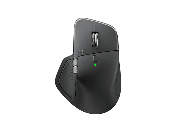 Ratón inalámbrico - Logitech MX Master 4 + Funda, Bluetooth, Botones personalizables, 8000ppp, PC-Mac, Multidispositivo, Carga rápida, Negro