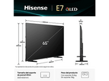 TV QLED 65 - Hisense 65E7Q, UHD 4K, Quad Core/MT9603, IA 4K Upscaler, Modo Juego Plus, Sensor de luz, Negro