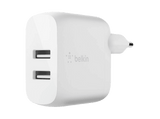 Cargador de pared - Belkin BoostCharge Cargador de pared USB-A doble de 24 W, Universal, Blanco