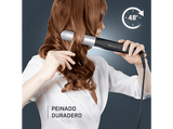 Plancha de pelo - Rowenta Thermostyle, Plancha y rizador, 2 en 1, Titanio, 150 a 230 °C, Iónica, Rápido calentamiento, Diseño redondeado,  Negro