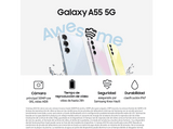 Móvil - Samsung Galaxy A55 5G, Light Violet, 128GB, 8GB RAM, 6.6 FHD+ Super AMOLED, Exynos 1480 Octa-Core, 5000 mAh, Android