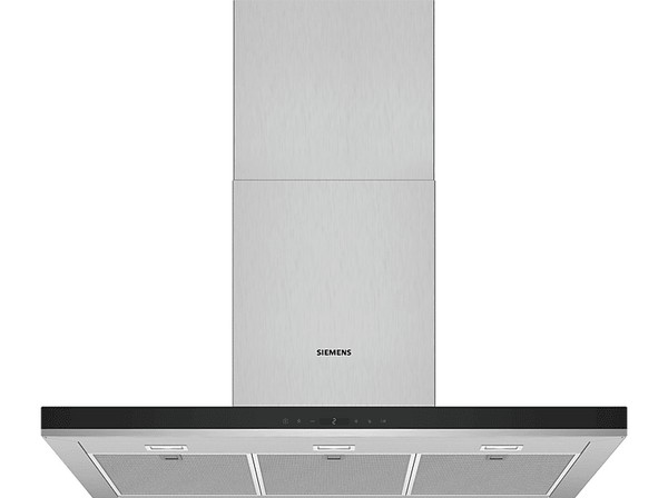 Campana - Siemens LC97BHP50, Decorativa, 438 m³/h, 145 W, Iluminación LED, 90 cm, A, Inox