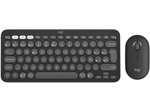 Pack Teclado + Ratón - Logitech, Inalámbrico, Bluetooth-USB, Multidispositivo, Teclas personalizable