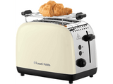 Tostadora - Russell Hobbs Colours Plus, 1600 W, 2 Ranuras Extra Largas, 6 Niveles de Tostado, Cream