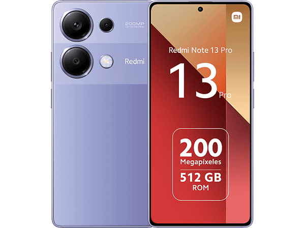 Móvil - Xiaomi Redmi Note 13 Pro, Morado, 512 GB, 12 GB, 6.67" Full HD+AMOLED, MediaTek  Helio G99 Ultra, 5000 mAh, Android