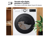 Secadora bomba de calor - LG RHX5009TLC, 9 kg, 12 programas, AI DUAL Inverter™, ThinQ™, Blanco