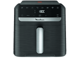 Freidora de aire - Moulinex Easy Fry Mega Compact EZ8618, 7.5 L, Hasta 8 raciones, Pantalla táctil, 8 Programas automáticos, Diseño compacto, Negro