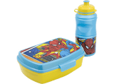 Pack Merchandising - Sherwood Set de fiambrera rectangular y botella sport de Spider-man, 380 ml, Plástico
