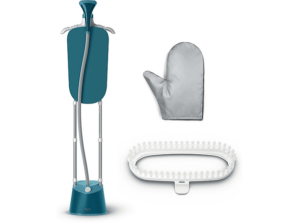 Plancha de vapor vertical - Philips STE1040/20,  1800 W, 1.8 l, Vapor continuo 36 g/min , Calentamiento 45s,  3 posiciones de vapor, Pavone Azul