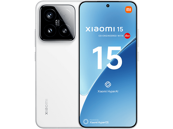 Móvil - Xiaomi 15, Blanco, 512 GB, 12 GB RAM, 6.36" AMOLED CrystalRes, Snapdragon® 8 Elite, 5240 mAh