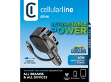 Cargador coche - Cellularline ROLL, Retráctil, 30 W, Tipo C, Universal, Negro