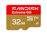 Tarjeta Micro SD - SANDISK Extreme GO, 32 GB, Hasta 100MB/s de lectura, UHS-I, Vídeos en 5K y 4UHD, U3, V30, A1, C10, Apta Drones, Oro