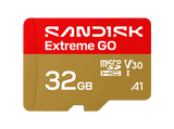 Tarjeta Micro SD - SANDISK Extreme GO, 32 GB, Hasta 100MB/s de lectura, UHS-I, Vídeos en 5K y 4UHD, U3, V30, A1, C10, Apta Drones, Oro