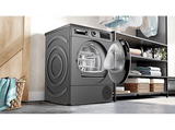 Secadora bomba de calor - Bosch WQG245DRES, 9 kg, 14 Programas, AutoDry, Función antiarrugas,  Gris-hierro fundido