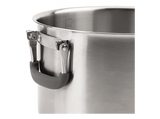 Batería de cocina - Jata Hogar HBAT2552, 6.8L, Acero inoxidable, Apilables, Tapas Vidrio Templado, 3 Ollas, Compatibles con todas las cocinas, Plata