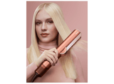 Plancha de pelo - Dyson Airstrait™, Alisado Mojado a Seco, 1600W, 3 Niveles temperatura, 3 Niveles potencia, Amber Silk