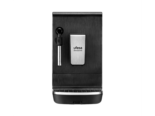 Cafetera superautomática - Ufesa Sensazione CMAB200.101, 20 bar, 1550 W, 2 tazas de café, Control táctil, Ajuste de dureza del agua, Negro