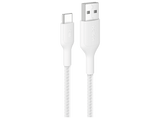 Cable USB - Belkin CAB022, 1 m, USB-A a USB-C, 15W, Trenzado, Blanco