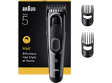 Cortapelos - Braun Series 5 HC5530, Memoria SafetyLock, 17 ajustes de longitud, 2 peines, 50 min autonomía , Negro