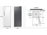 Frigorífico una puerta - Samsung BESPOKE SMART AI RR39C76C3S9/EF, No Frost, 186cm, 387l,  Metal Cooling, WiFi, Inox