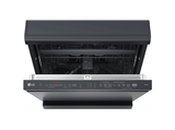 Lavavajillas - LG DF375HMS, 14 servicios, 10 programas, 60 cm, LED táctil, Tercera bandeja, TrueSteam™, QuadWash™, Acero negro grafito antihuellas