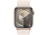 Apple Watch Series 9 (2023), GPS+CELL, 45 mm, Gesto de doble toque, Caja de aluminio blanco estrella, Correa Sport Loop blanco estrella