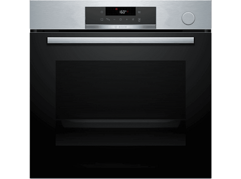 Horno a vapor - Bosch HRG572ES3,Serie 4, Multifunción, Pirolítico y por agua, Función Vapor añadido, Función AirFry, Inox