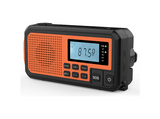 Radio portátil - NK FA350044, Altavoz 3W, Linterna, ABS, AM/FM/SW, DC5V 2A/Panel solar/Baterías AAA, Pantalla LCD, Naranja