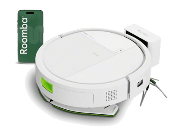 Robot friegasuelos - IRobot Roomba® 115 Combo, 15000 Pa, 250 min, 63 dB(A), Recarga y reanudación automáticas, ClearView™ LiDAR, Blanco