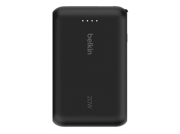 Powerbank - Belkin BPB021hqBK, 10000 mAh, 1x USB-C, Cable Integrado, Carga Rápida, 20W, Negro