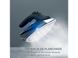 Plancha de vapor - Rowenta DE6725 Freemove Force, Sin Cable, 2600 W, 220 g/min, 0,25 L, Suela de acero inox, Azul