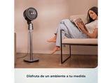 Ventilador de pie - Cecotec EnergySilence 1500 Cyclone Chantal, Circulador de aire, 50 W, Oscilación, Temporizador 12 h, Luz LED, Gris