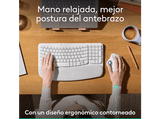 Ratón - Logitech Ergo M575S, Trackball inalámbrico, Botones personalizables, Ergonómico, 2000ppp, Clics silenciosos, 18 meses de pila, PC-Mac, Blanco