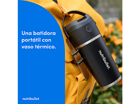 Batidora de vaso - nutribullet FLIP, 11.1 V, 590 ml, Sin BPA, Portátil, Carga USB-C, Negro