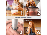 Heladera - Cecotec Gelatec 1800 Touch,  1,35 L, CreamOn, Pantalla TFT táctil, 10 programas, Re-Spin, 3 tarrinas 450 ml, BPA Free, Gris