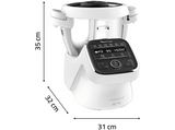 Robot de cocina - Moulinex Companion XL HF80DB, 1550 W, 3 l, 12 programas automáticos, Modo manual, Silencioso, 5 accesorios, Blanco