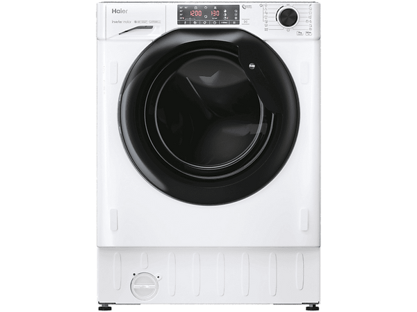 Lavadora integrable - Haier Series 4 HWQ90B416FWB-S, 9kg, 1600rpm, Motor Inverter, Antibacterias, Vapor, Blanco