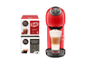 Cafetera de cápsulas - Krups Genio S Plus, Compacta, Alta presión, 30 tipos de bebidas, Función XL, 2 packs de regalo, Modo Eco, 15 bar, Roja