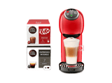 Cafetera de cápsulas - Krups Genio S Plus, Compacta, Alta presión, 30 tipos de bebidas, Función XL, 2 packs de regalo, Modo Eco, 15 bar, Roja