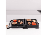 Grill - Taurus Bistro, 2600 W, Apertura de 180º, Termostato regulable, Bandeja recogegrasas, Revestimiento antiadherente libre de PFOA, Metálico