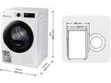 Secadora bomba de calor - Samsung DV90DG52A0AEEC, 9 kg, 14 programas, Inteligencia Artificial y SmartThings Clase A+++, Blanco