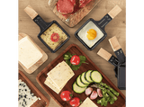 Raclette - Cecotec Cheese&Grill 8400 Wood MixGrill, 1200 W, 8 Sartenes, Antiadherente, Negro
