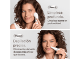 Depiladora facial  - Braun FaceSpa 810, Depilación y sistema de limpieza facial, Wet&Dry, Blanco/Plata